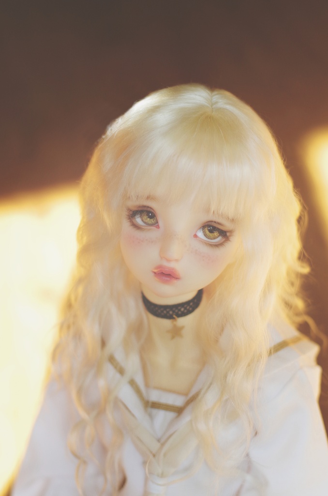 『命運絲線』 モヘア ウィッグ ライトゴールド 1/3 BJD SD DD 厳選アンゴラウール製 ドール ドール用