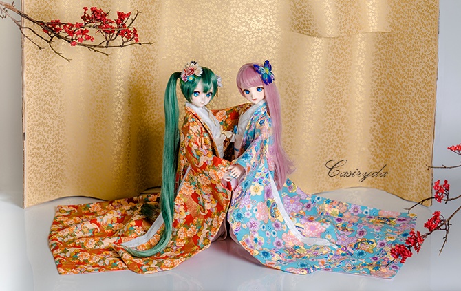 『Casiryda』 『完売御礼』 嵐蝶 色打掛 花嫁 着物 ドール衣装 ドルフィードリーム DD dollfiedream 金メッキ加工 高級感 豪華