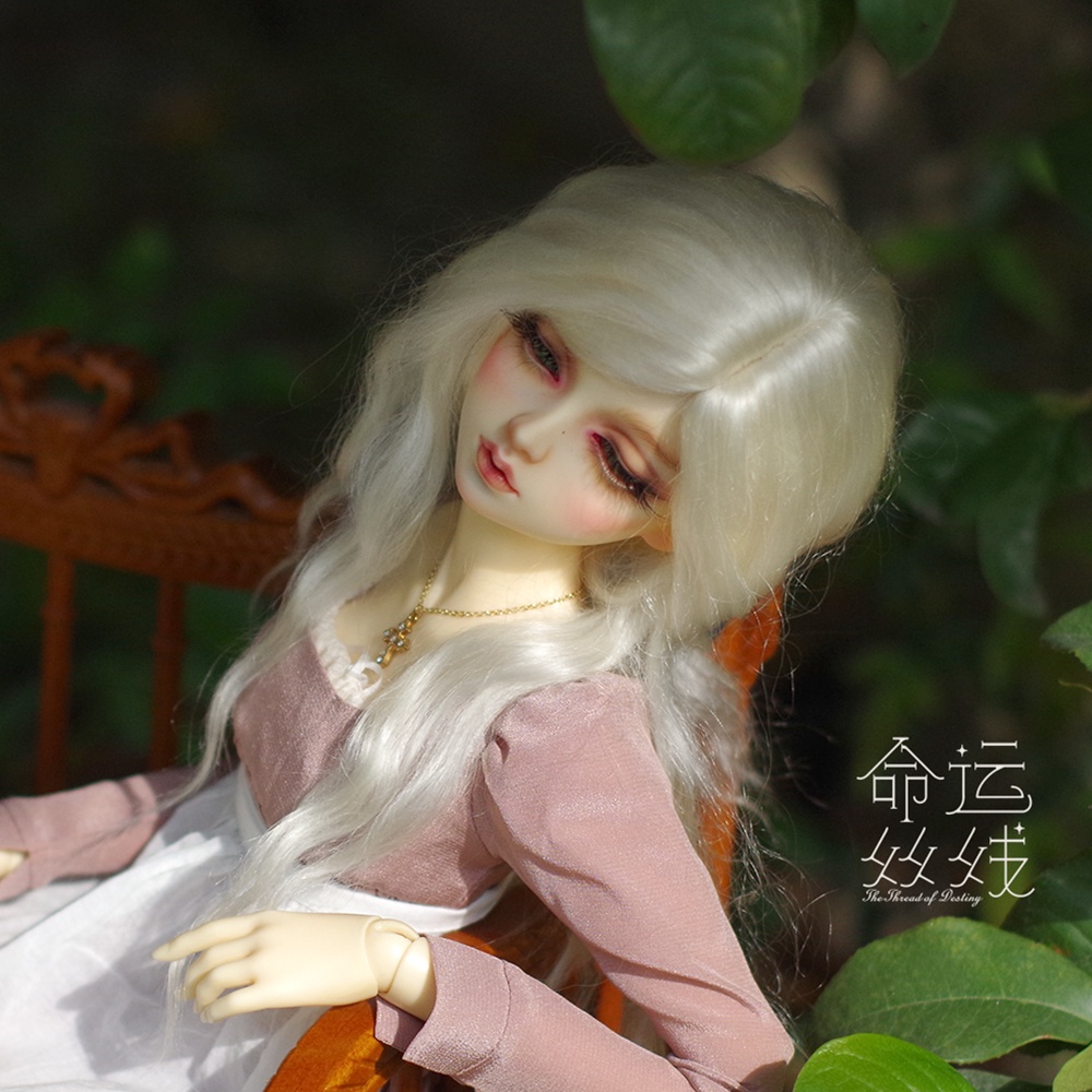 『命運絲線』 モヘア ウィッグ ホワイト BJD SD DD 厳選アンゴラウール製 ドール ドール用