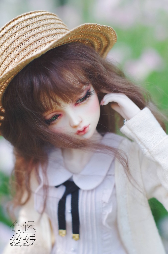 『命運絲線』 モヘア ウィッグ 栗棕色 BJD SD DD 厳選アンゴラウール製 ドール用