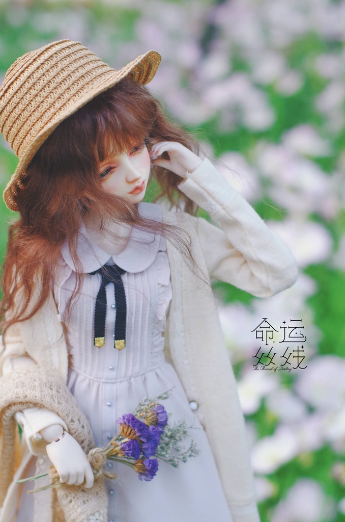 『命運絲線』 モヘア ウィッグ 栗棕色 BJD SD DD 厳選アンゴラウール製 ドール用