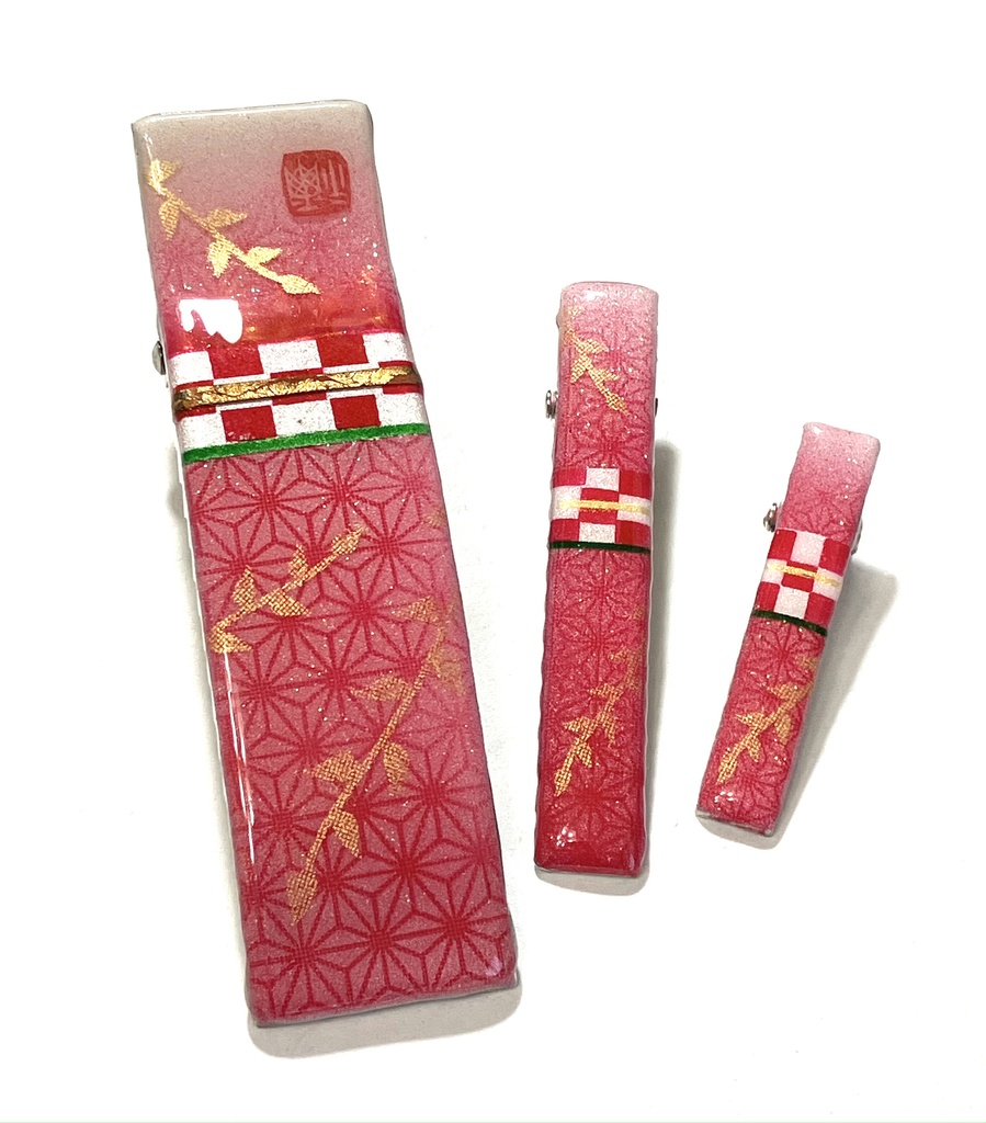 鬼滅の刃モチーフ髪留めクリップ【時透無一郎&鬼化禰󠄀豆子ver】