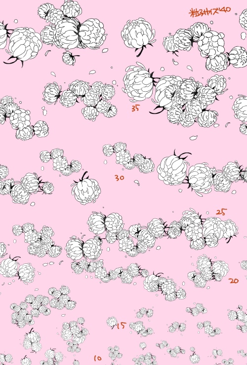 散らし用シンプル花詰め10種+ヒナギク(コミックスタジオ用)おまけつき