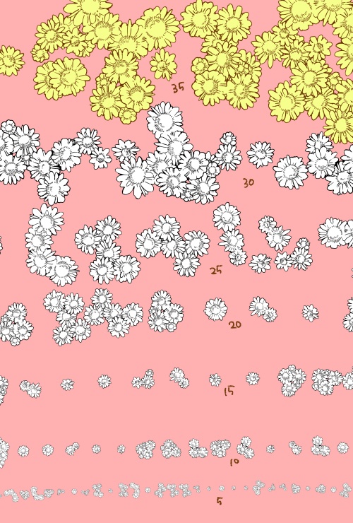 散らし用シンプル花詰め10種+ヒナギク(コミックスタジオ用)おまけつき