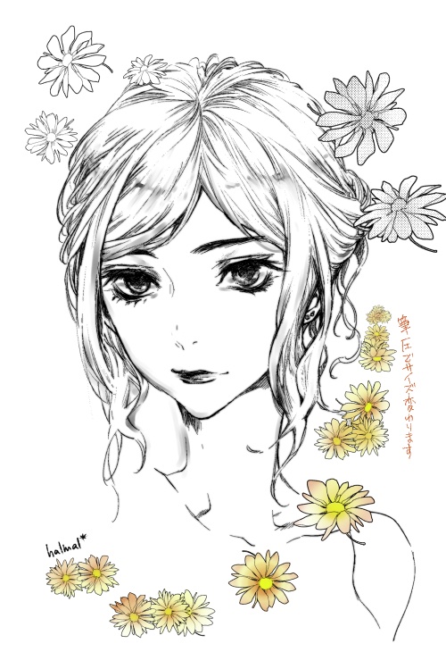 散らし用シンプル花詰め10種+ヒナギク(コミックスタジオ用)おまけつき