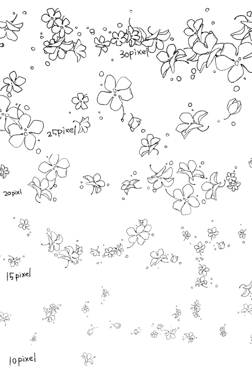 散らし用シンプル花詰め10種+ヒナギク(コミックスタジオ用)おまけつき