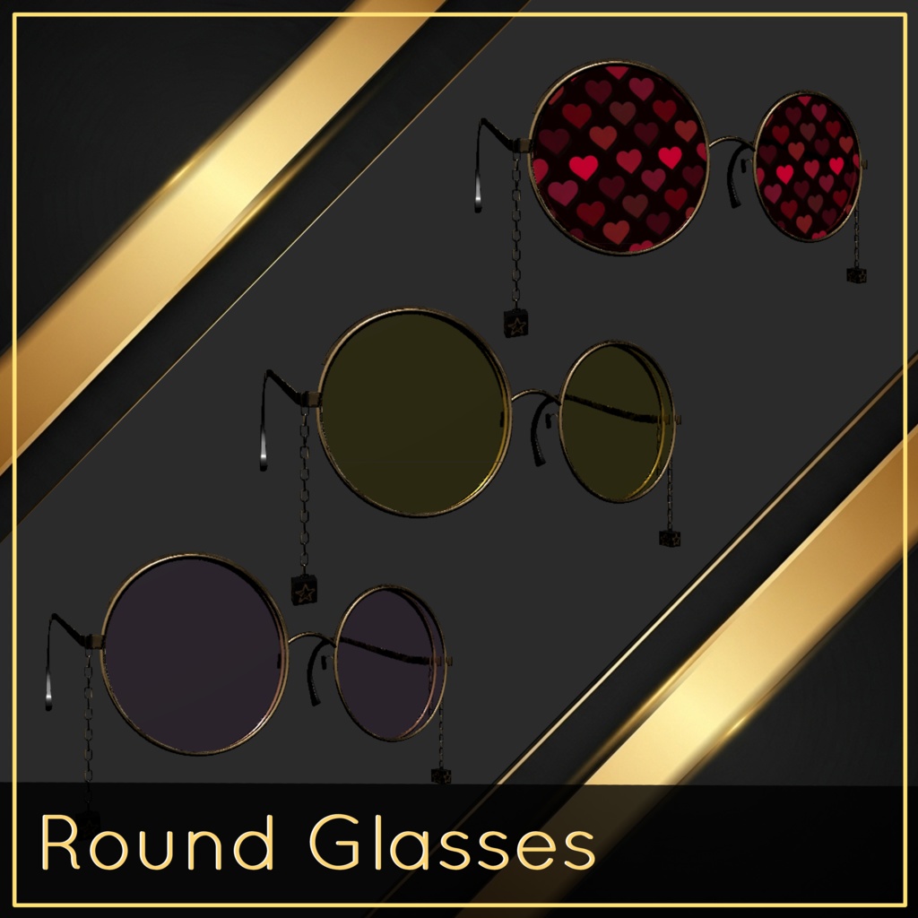 Round Glasses, For any Vrchat Avatars
