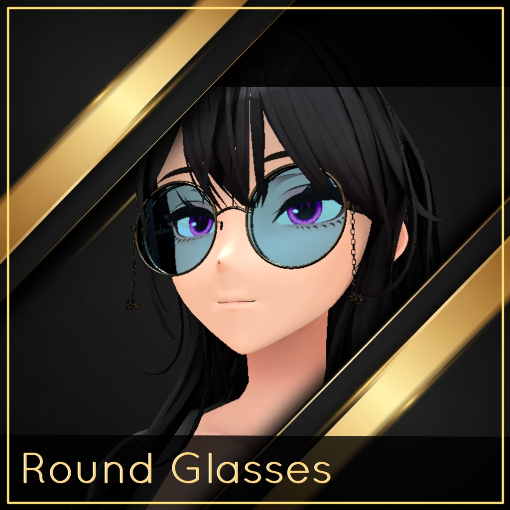 Round Glasses, For any Vrchat Avatars