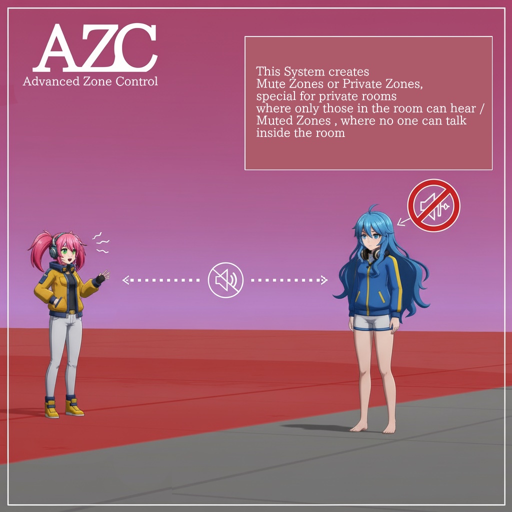 AZC - Advanced Zone Control 2.0 - Audio and Voice Control Zone for VRChat!
