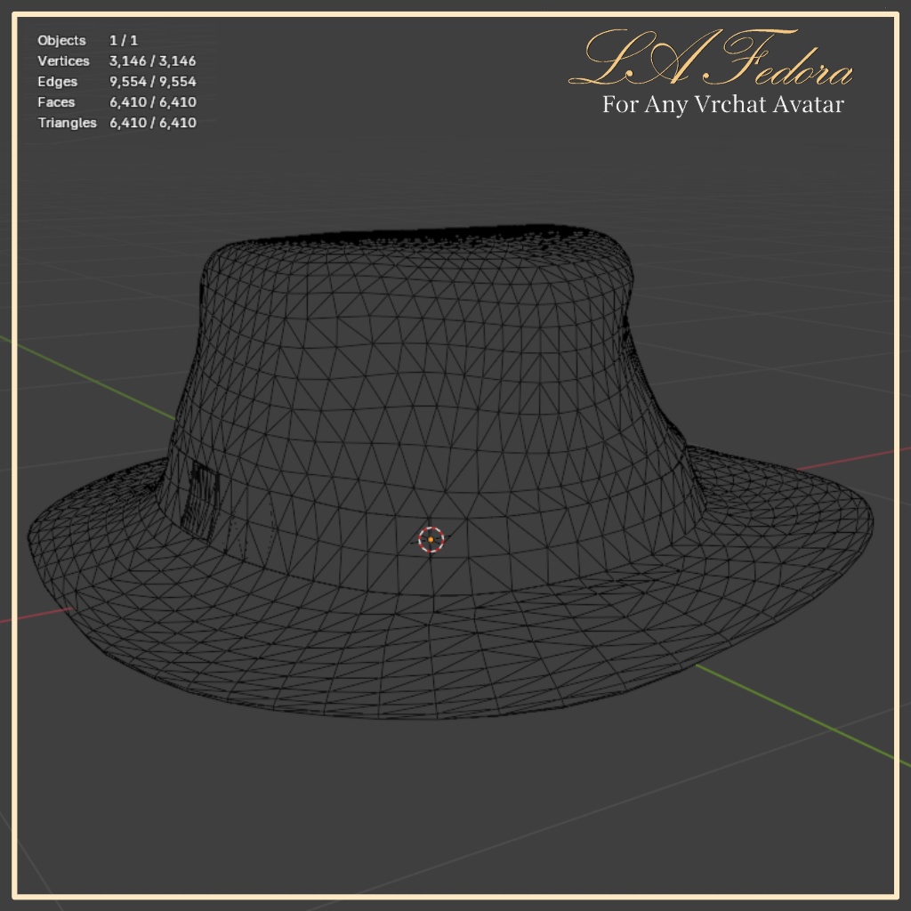Lá-Fedora V2 For Any Vrchat Avatars or 3D Render