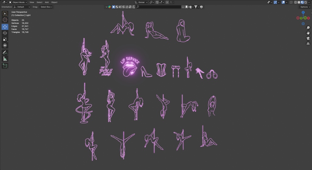 Neon Pack V2 - ( For any Vrchat Worlds - Or 3dRenders )