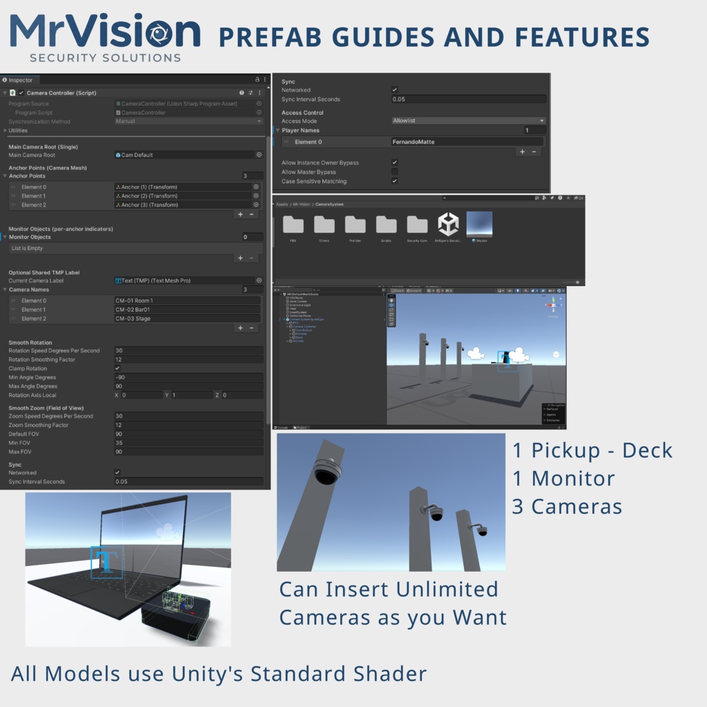 MrVision , Security Camera System for VRC-World Udon Ready