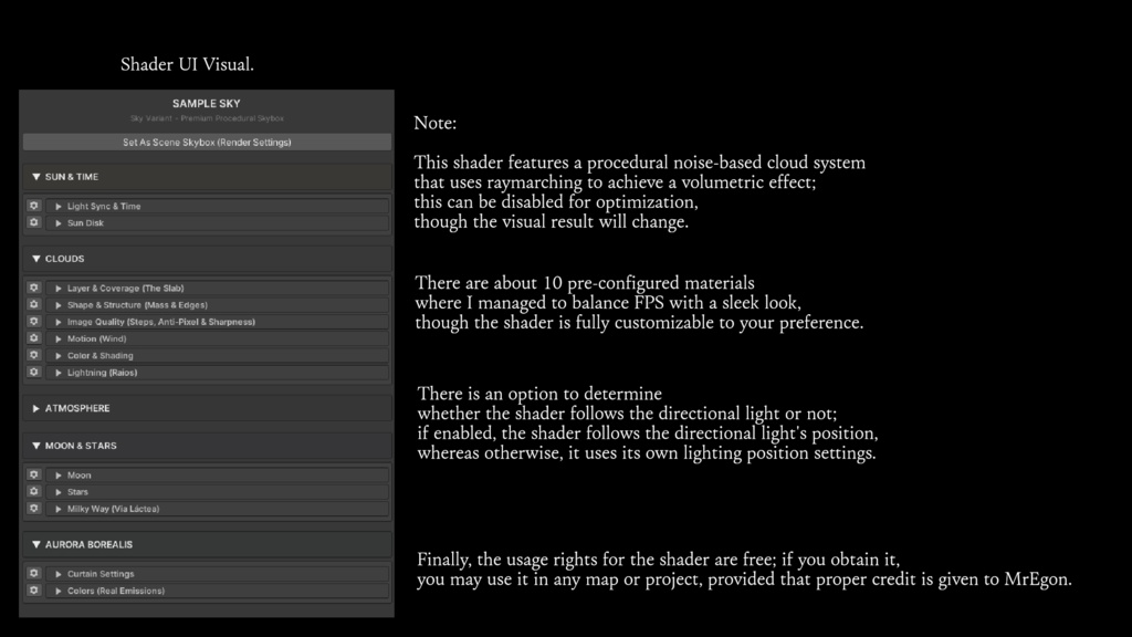 Sample Sky Shader - Procedural Skybox for Unity and VRC