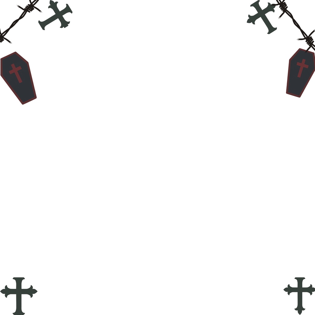 【全8種】Gothic Halloween Frame Set|ゴシックパンク ハロウィン背景・透過PNG素材