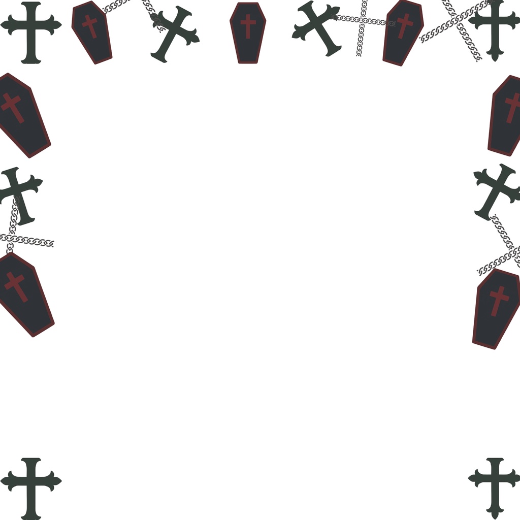 【全8種】Gothic Halloween Frame Set|ゴシックパンク ハロウィン背景・透過PNG素材
