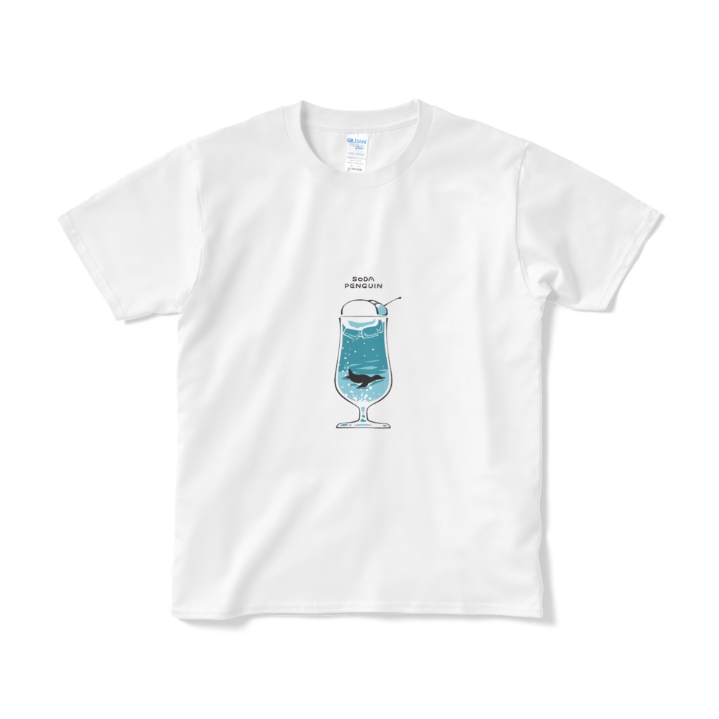 ソーダ×ペンギンTシャツ / Blue Soda Penguin T-shirt