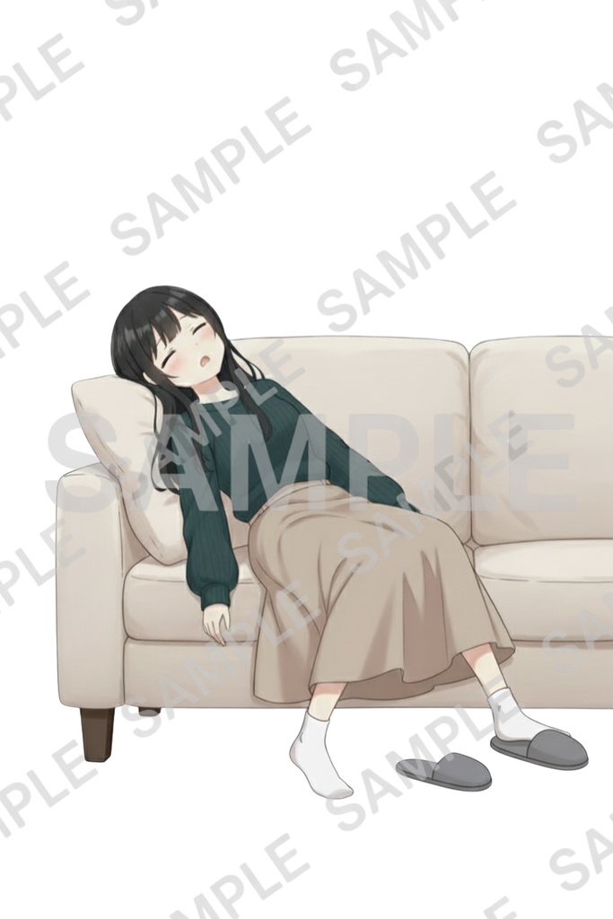 「黒髪ロング少女 透過PNG素材」通常頭身&デフォルメ エモーションパック(通常頭身10種/デフォルメ10種)