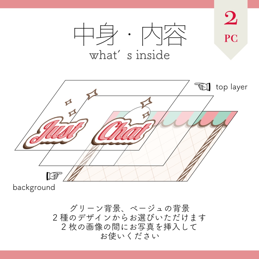 【サムネイル素材】雑談用サムネイル 重ねるだけ レトロなアイスクリーム店風【Vtuber Asset】