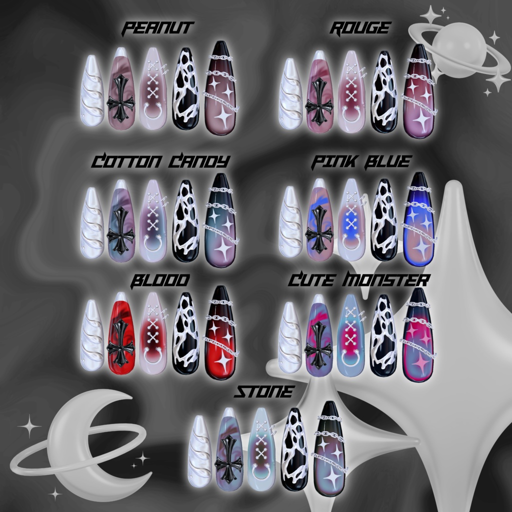 【ChainCross Nail】iixiona 12 Avatars