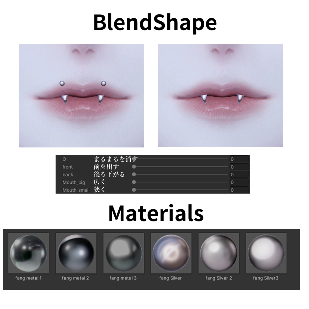 【Fang piercing/牙ピアス】iixiona 10 Avatars