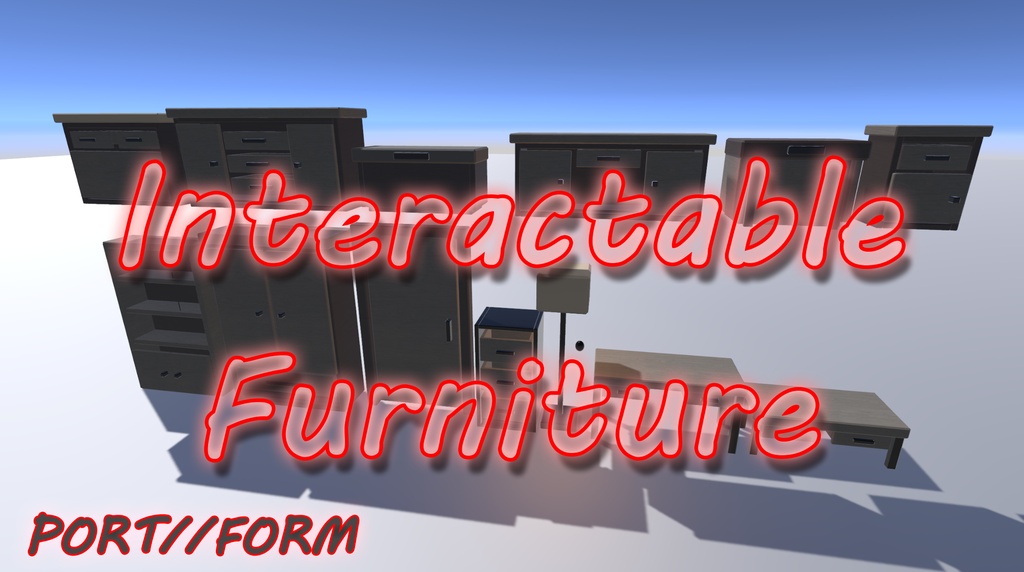 【VRChat】Interactable Furniture Vol.1 | 13 Prefabs, Grab-and-Drag Handles, Synced