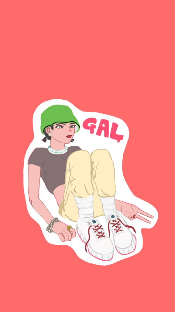 GALスマホケース赤/iPhone 12用