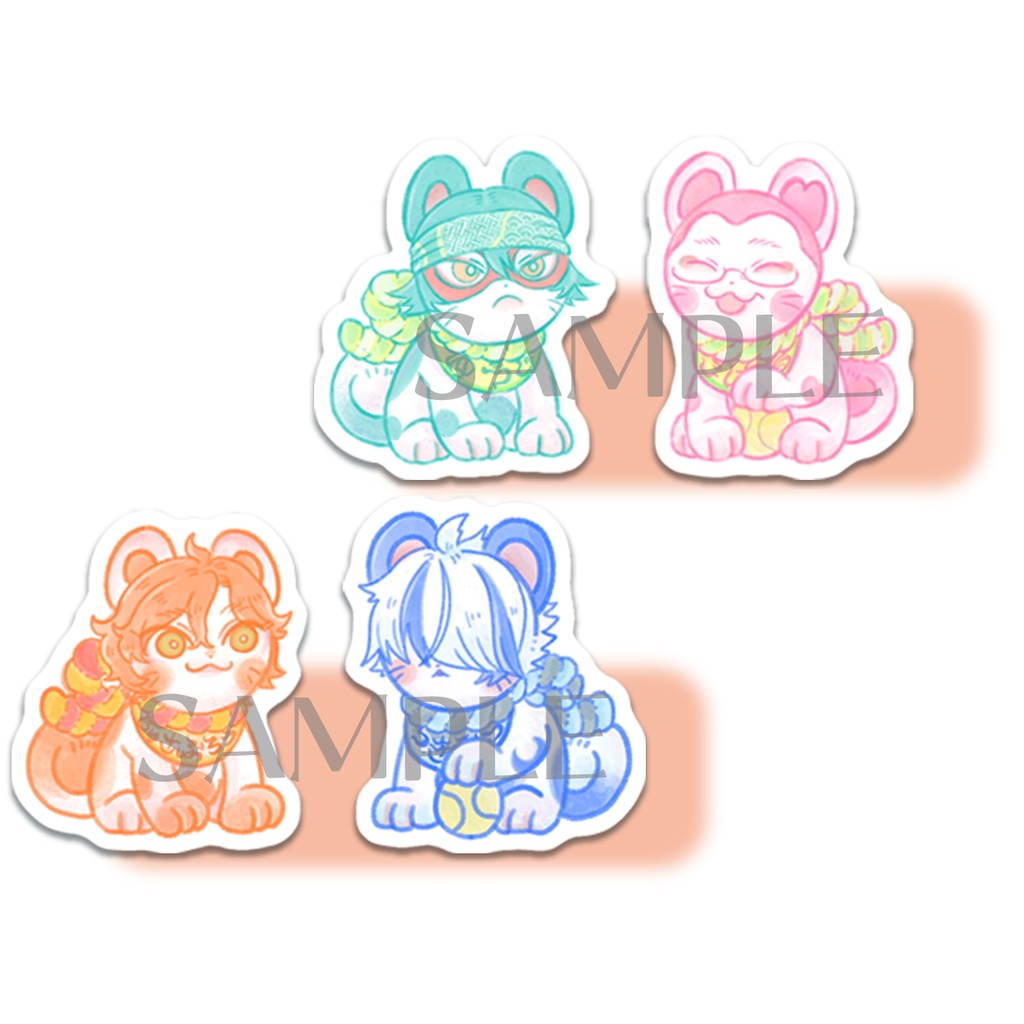 はりこまいぬ和紙ステッカーセット