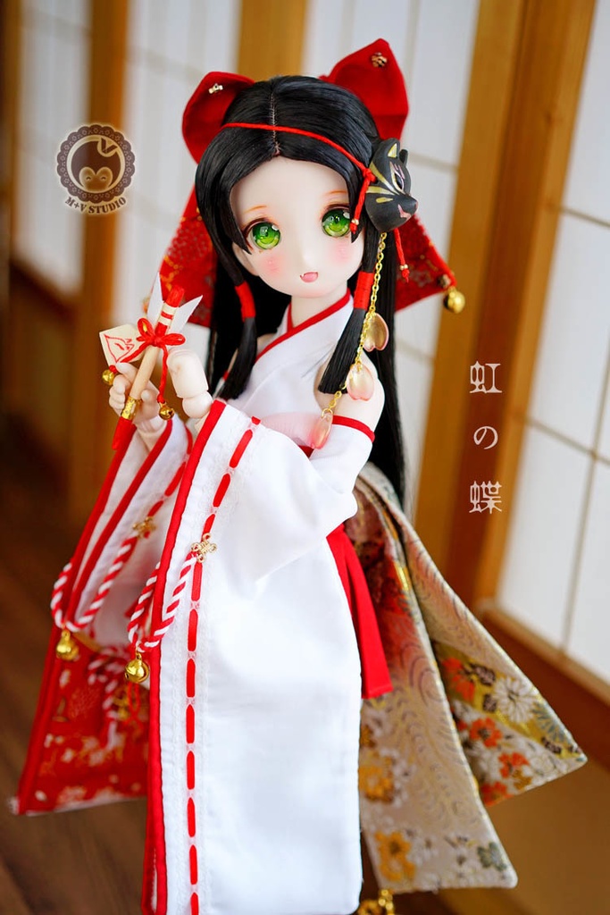 【喵屋ニャンハウス】MDD (S/M胸)、和風ゴージャス巫女服10点セット