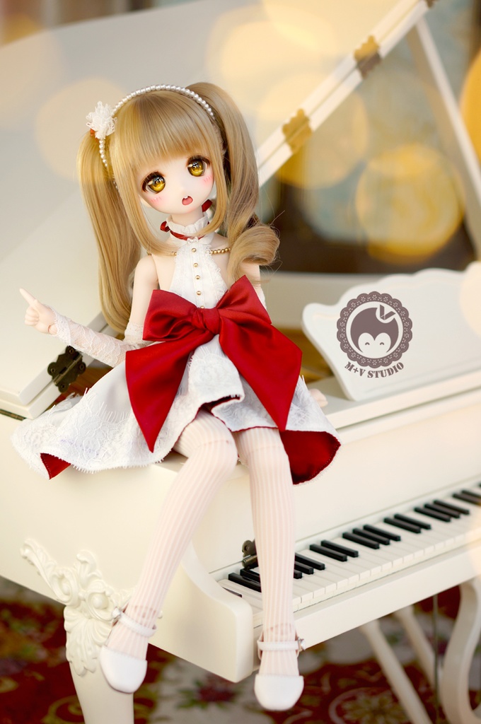 MDD (S/M胸)、ちょっぴりセクシーな肩出しリボンワンピース５点セット