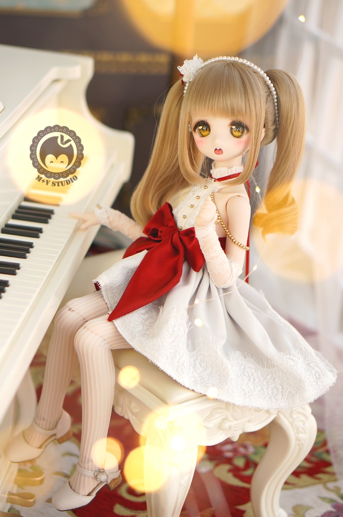 MDD (S/M胸)、ちょっぴりセクシーな肩出しリボンワンピース５点セット