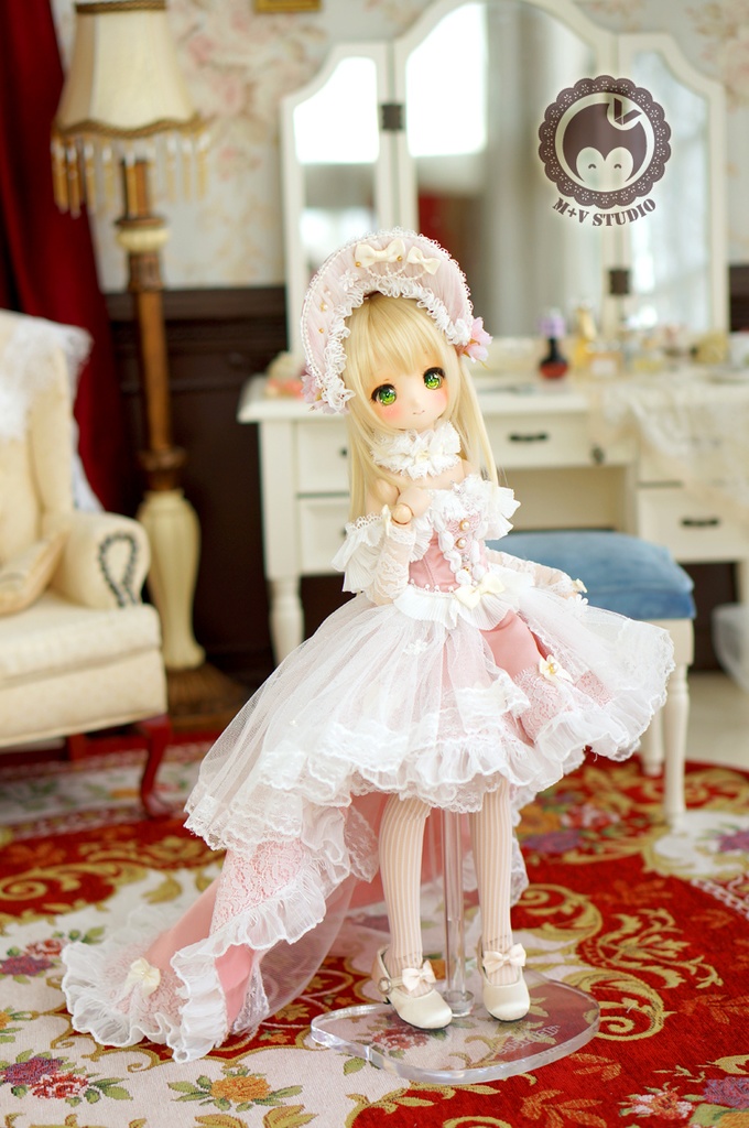 MDD(S/M胸)・ウェディングドレス8点セット★ピンク