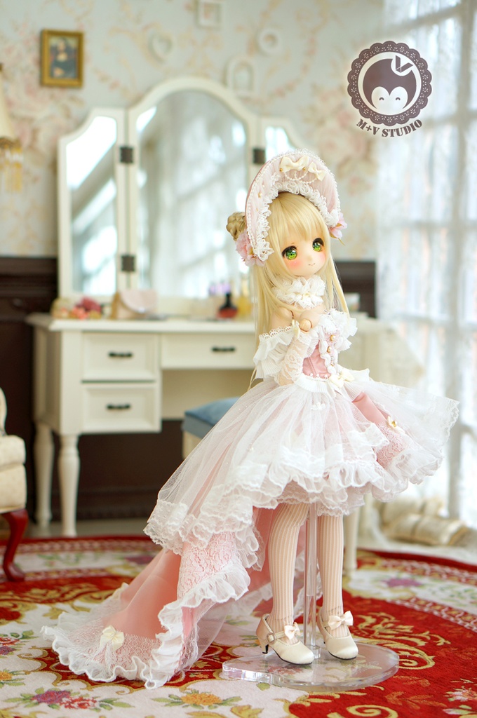 MDD(S/M胸)・ウェディングドレス8点セット★ピンク