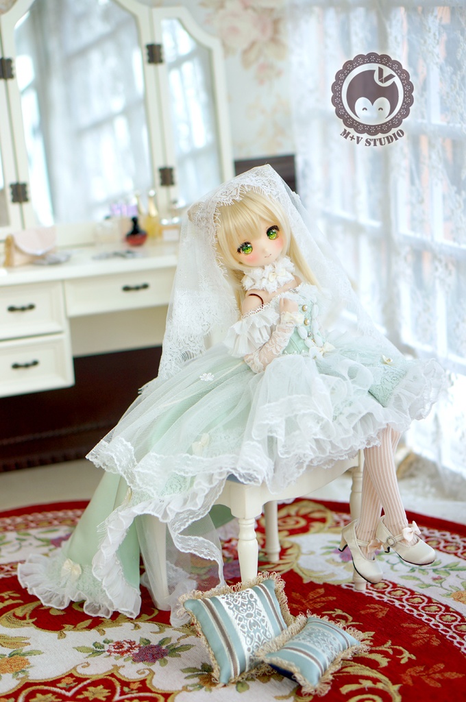 MDD(S/M胸)・ウェディングドレス8点セット★グリーン