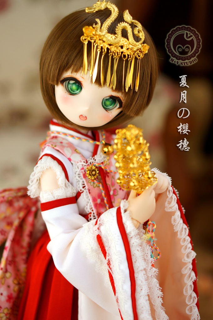 MDD (S/M/L胸)可愛い巫女さん服7点セット