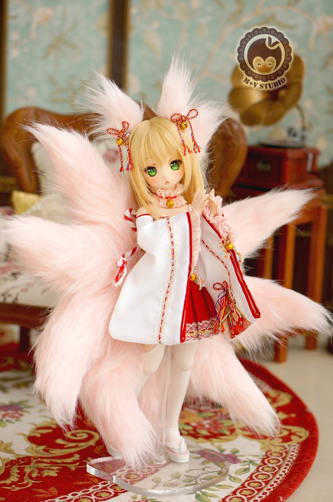 MDD、DDサイズ、狐の耳と九尾の尻尾セット