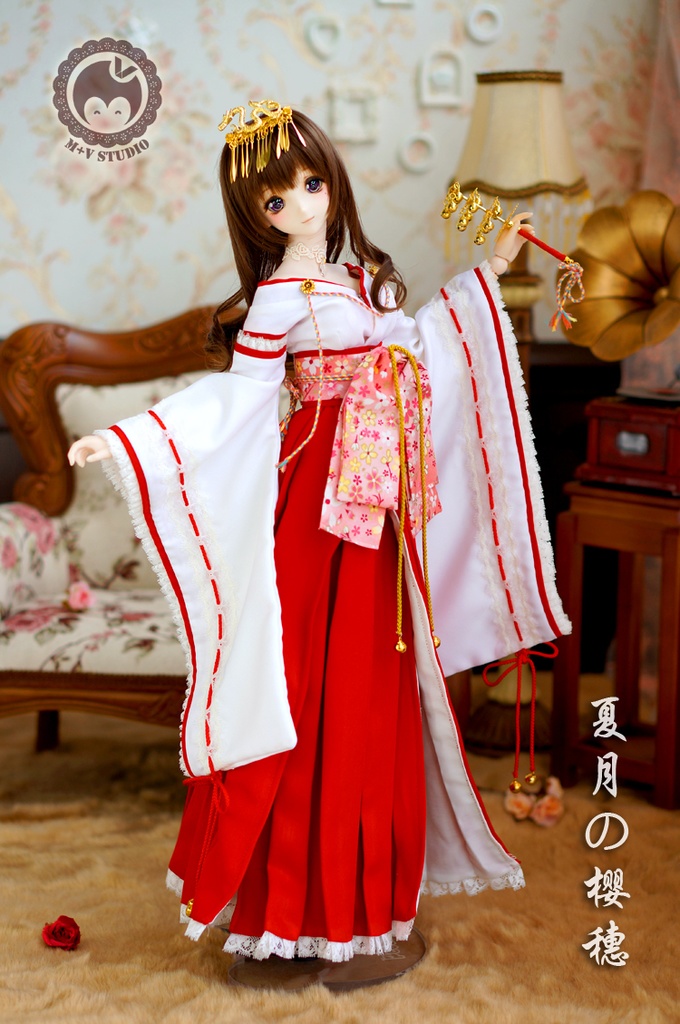 DDS(L/寄せ胸)、DD(L/寄せ胸)・巫女さん風浴衣ドレス7点セット