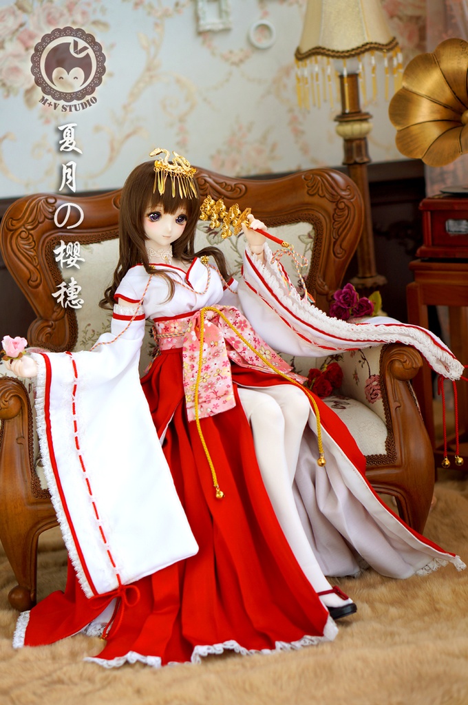 DDS(L/寄せ胸)、DD(L/寄せ胸)・巫女さん風浴衣ドレス7点セット