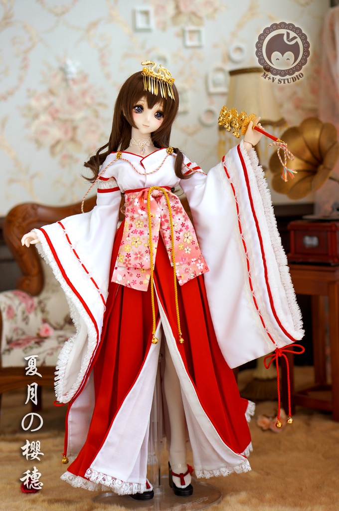 DDS(L/寄せ胸)、DD(L/寄せ胸)・巫女さん風浴衣ドレス7点セット