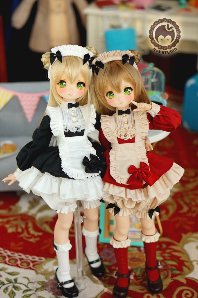 MDD (S/M胸)可愛いリボンメイド服５点セット