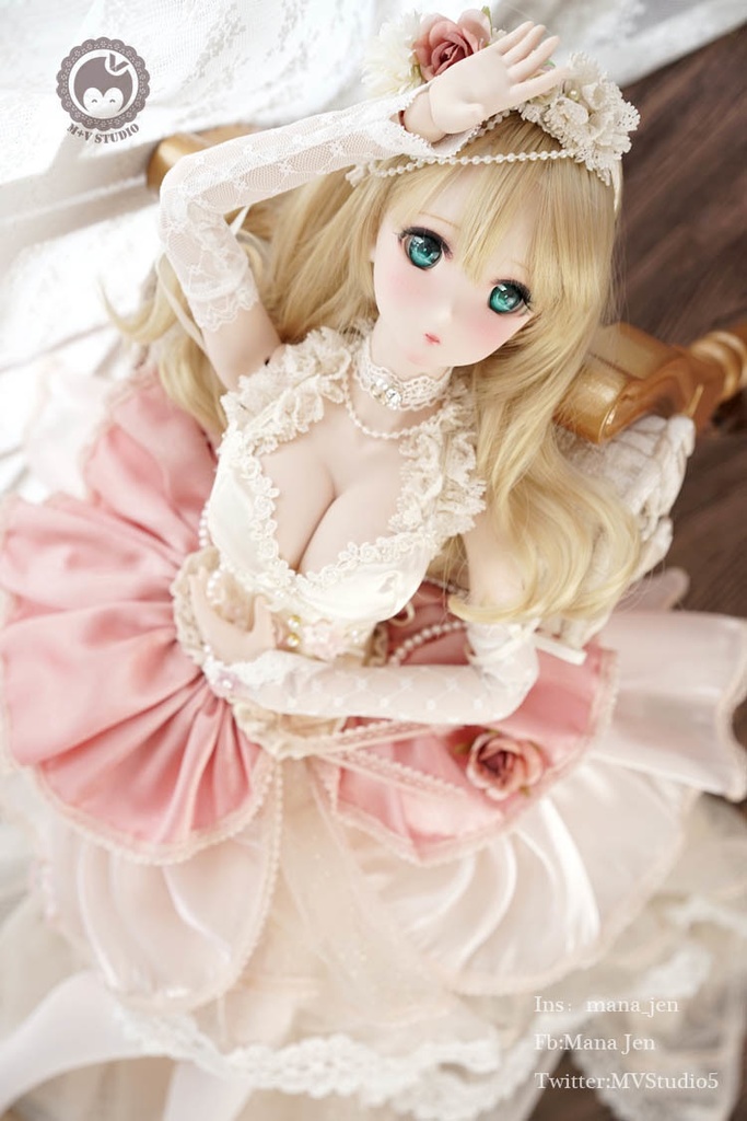 =白茶= DDdy、DD(L/寄せ胸)・ゴージャスレースドレス10点セット