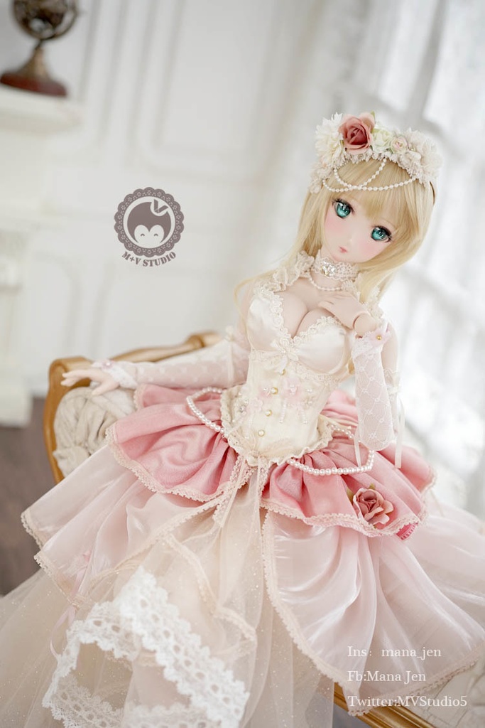 =白茶= DDdy、DD(L/寄せ胸)・ゴージャスレースドレス10点セット