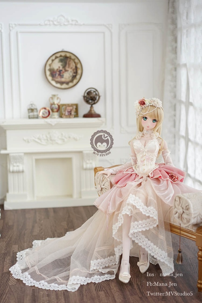 =白茶= DDdy、DD(L/寄せ胸)・ゴージャスレースドレス10点セット