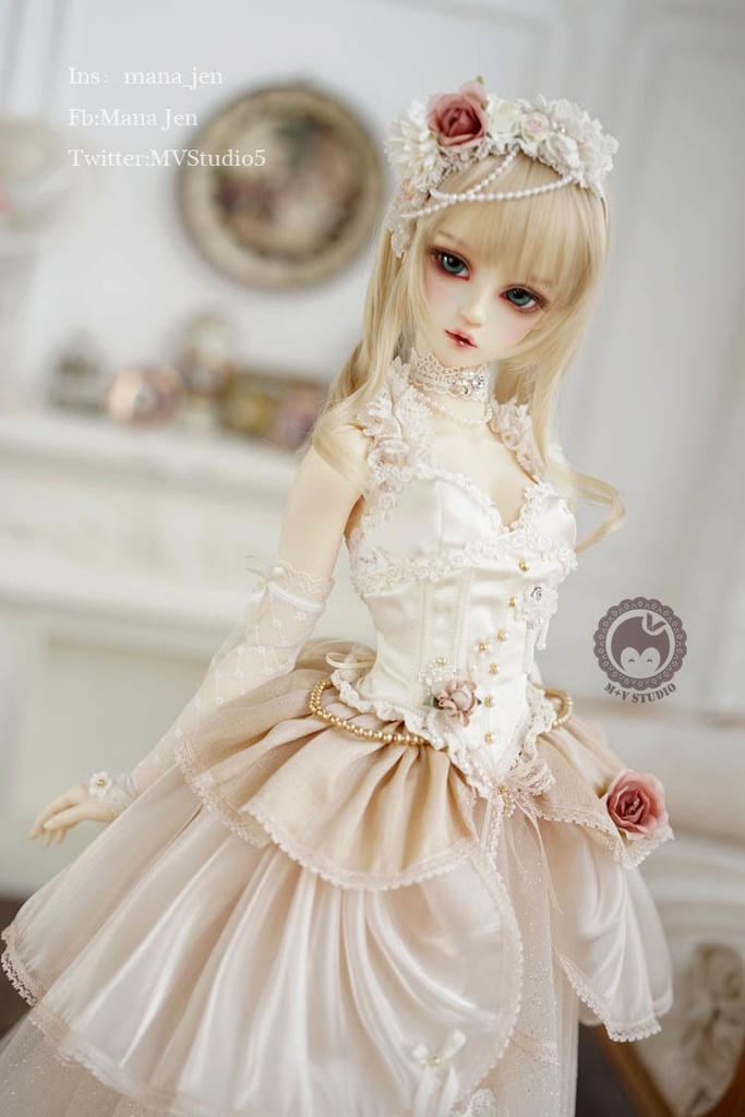 =白茶= SD16・ゴージャスレースドレス10点セット