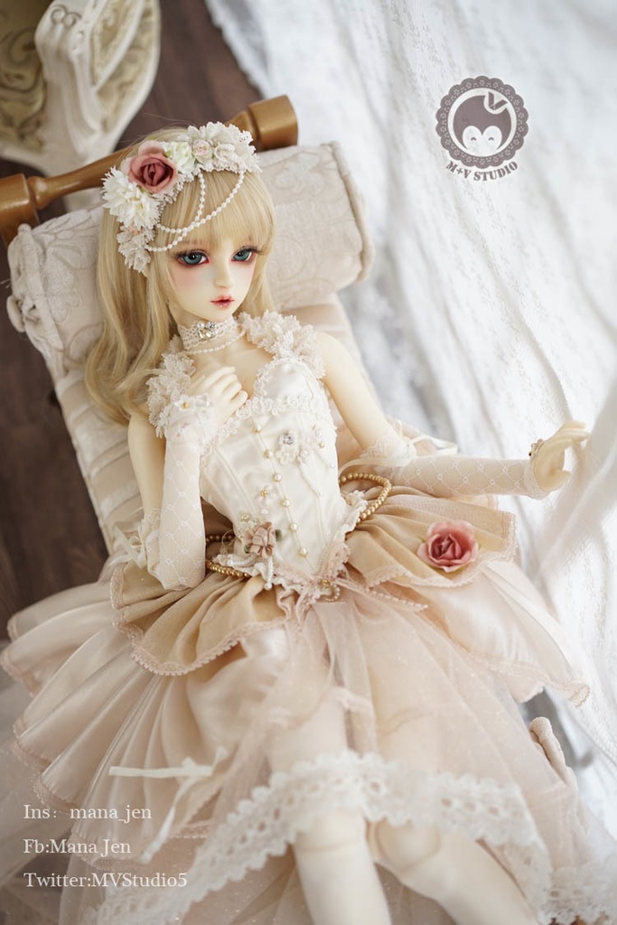 =白茶= SD16・ゴージャスレースドレス10点セット