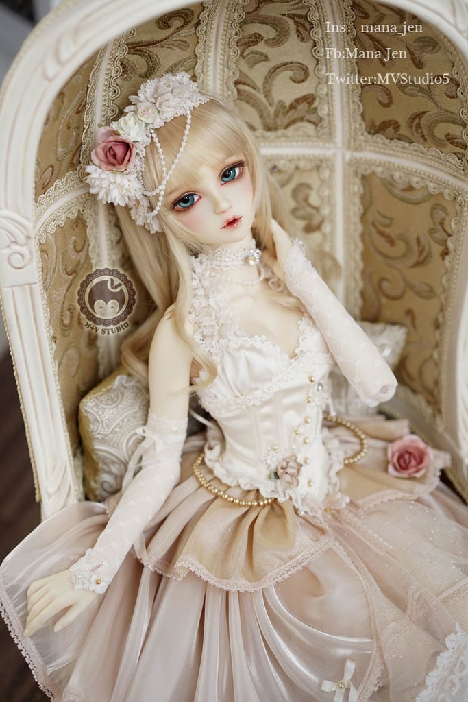 =白茶= SD16・ゴージャスレースドレス10点セット