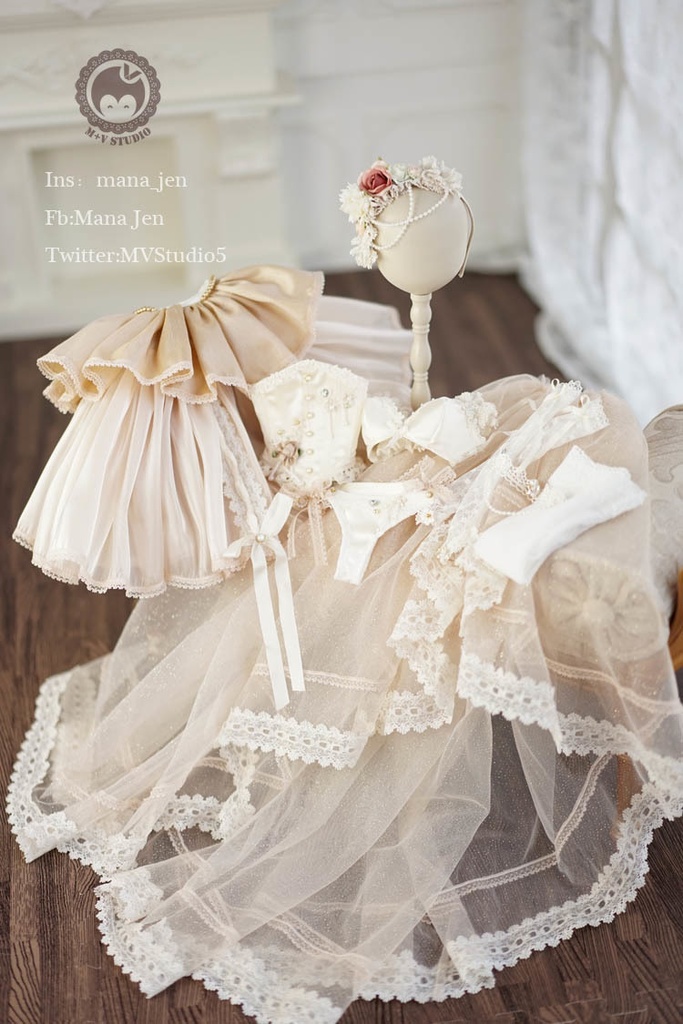 =白茶= SD16・ゴージャスレースドレス10点セット