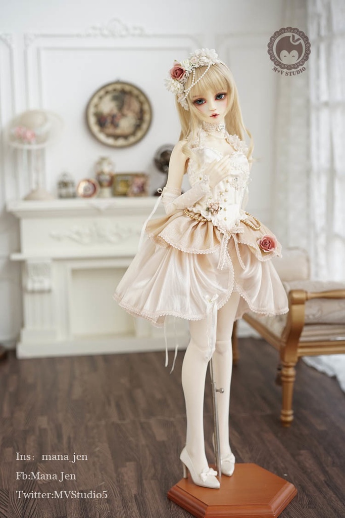 =白茶= SD16・ゴージャスレースドレス10点セット