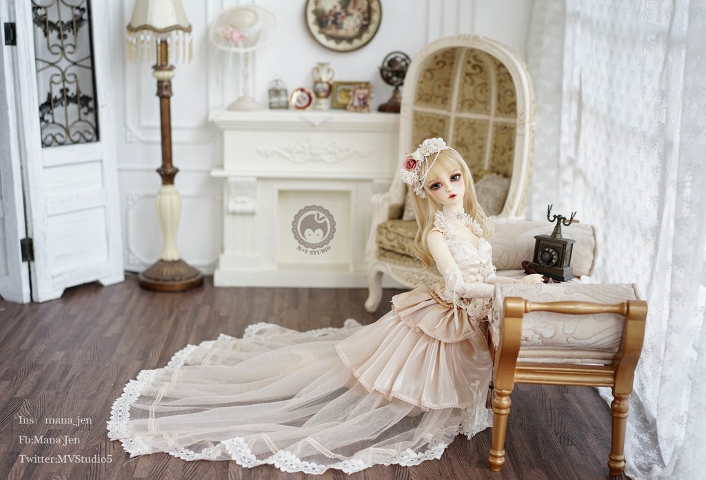 =白茶= SD16・ゴージャスレースドレス10点セット