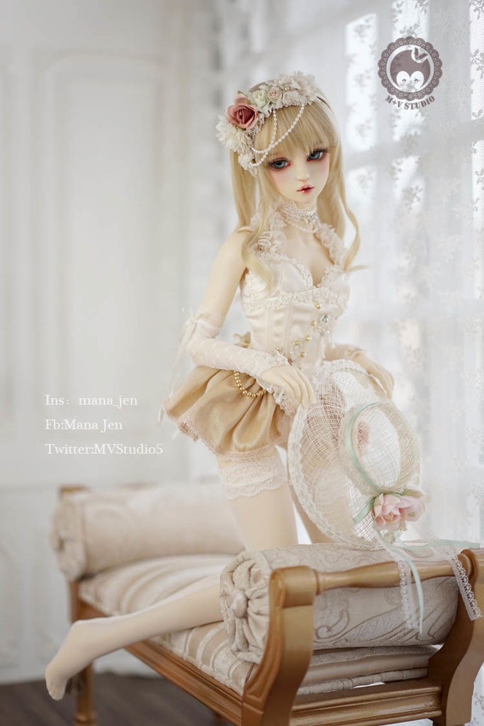 =白茶= SD16・ゴージャスレースドレス10点セット