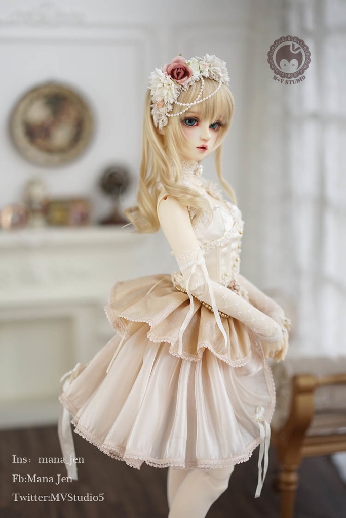 =白茶= SD16・ゴージャスレースドレス10点セット